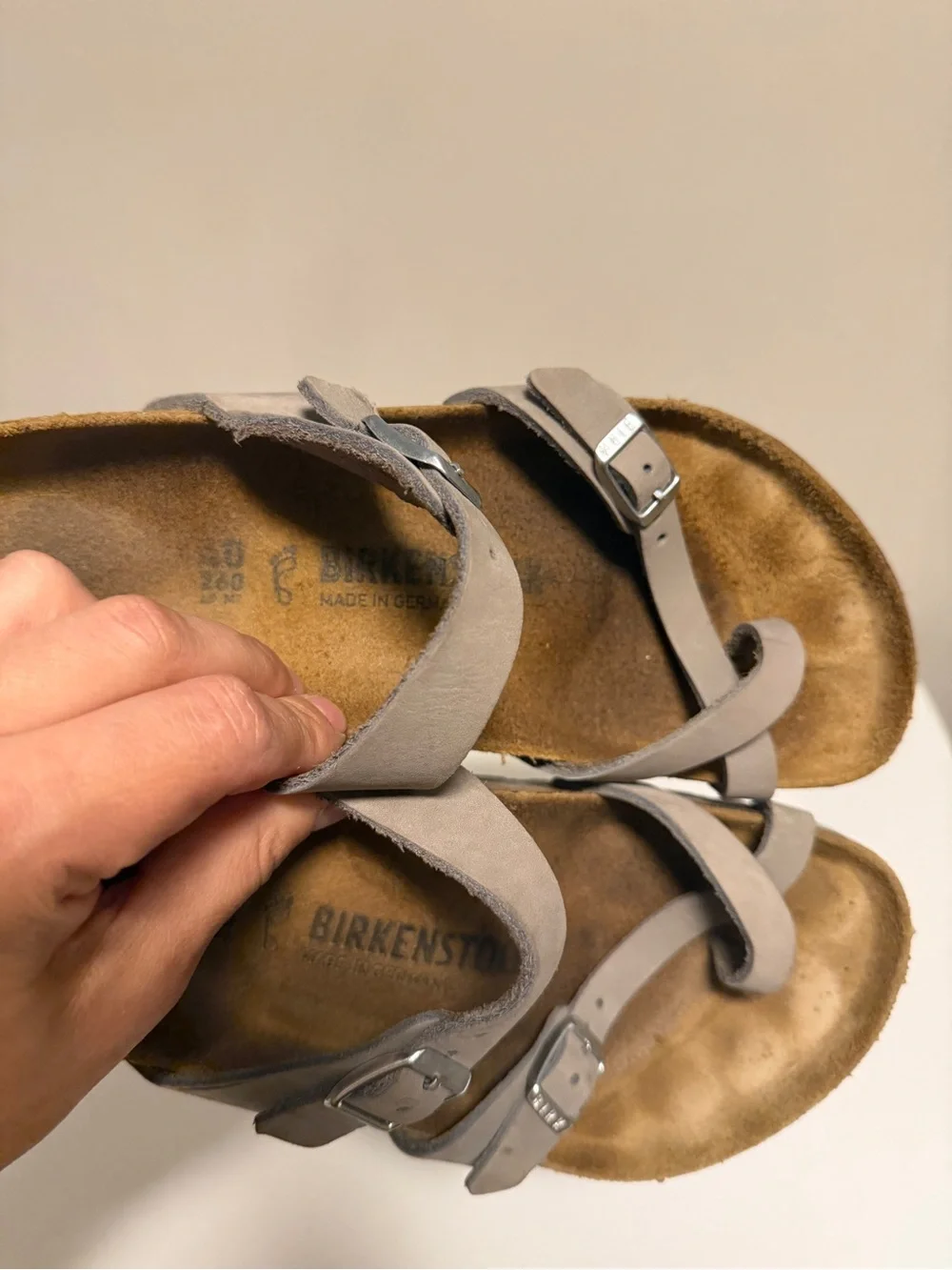 Birkenstock Mayari Nubuck Leather Dove Gray Women’s EU 40 US 9-9.5 Regular/Wide